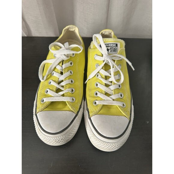 Converse Chuck Taylor All Star Neon Yellow Sneaker Shoes Size M 6 Wo’s 8 - Picture 1 of 7